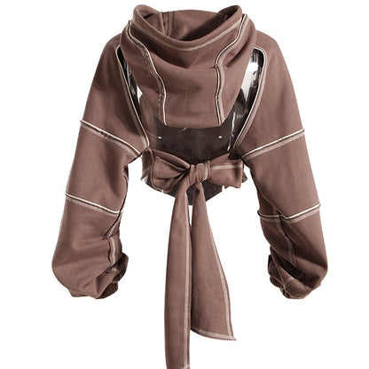 LD Edgy uitgesneden hoodie met halslijn