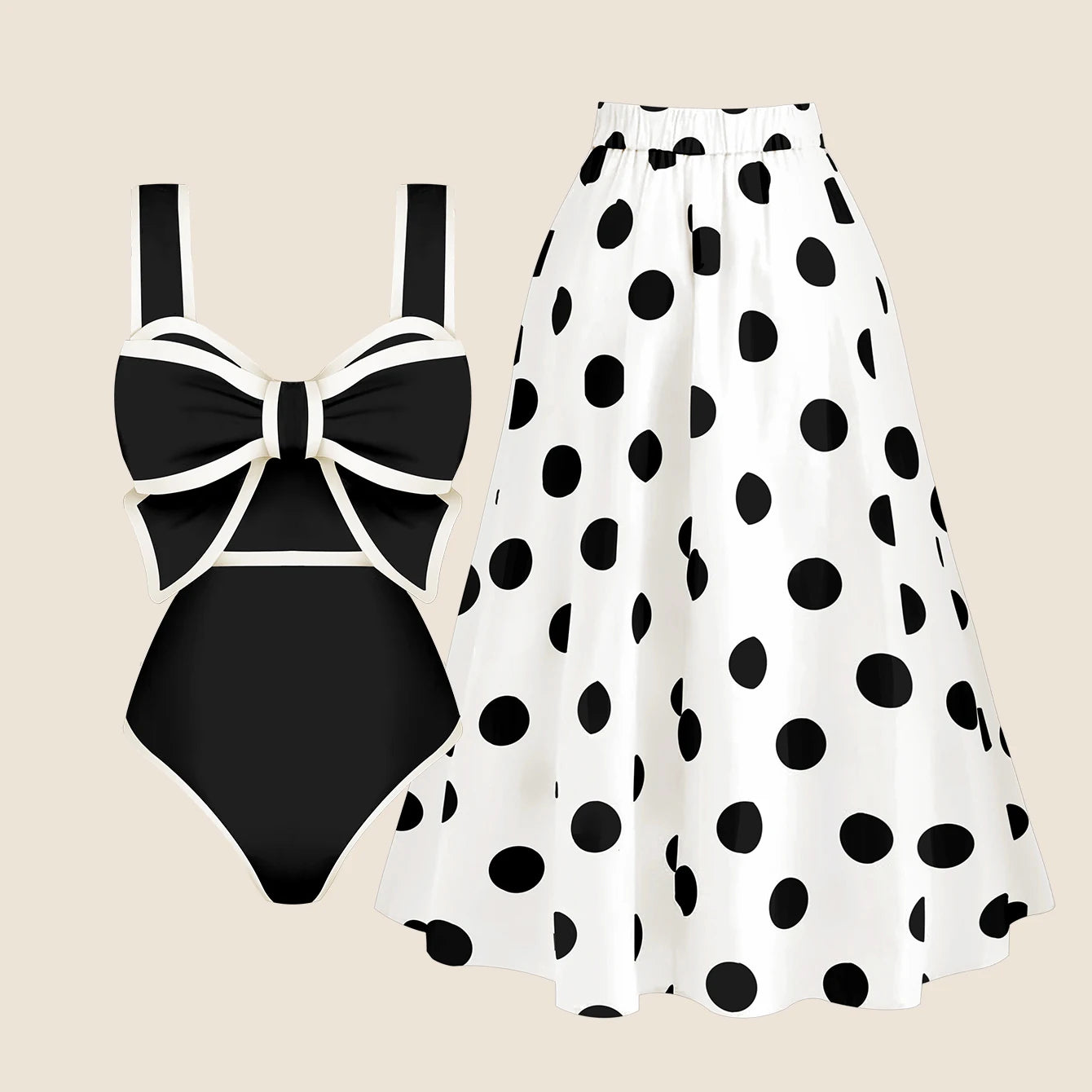 Finely Styled Bathing Suit with a Classic Vintage Look