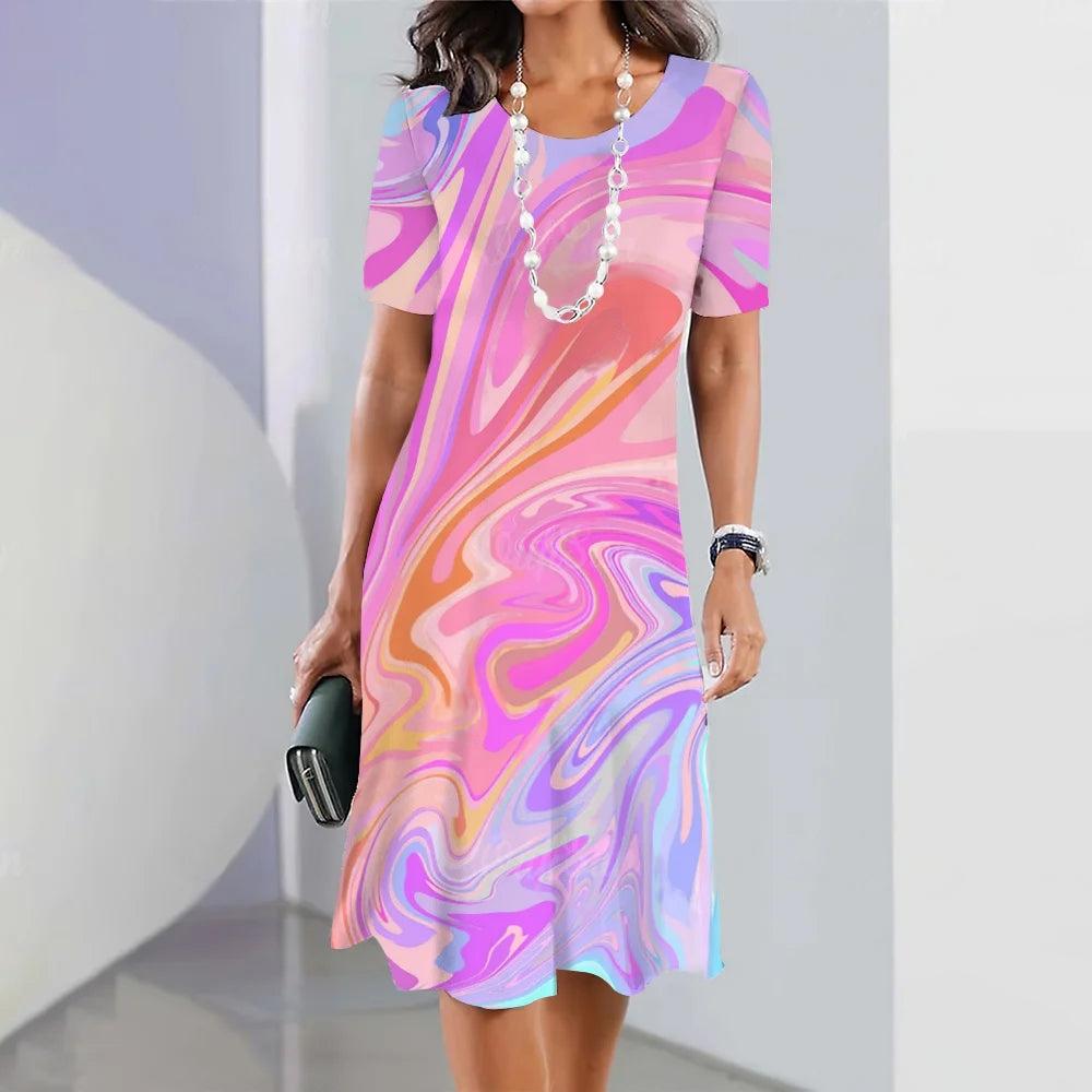 LD | Bedrukte midi-jurk