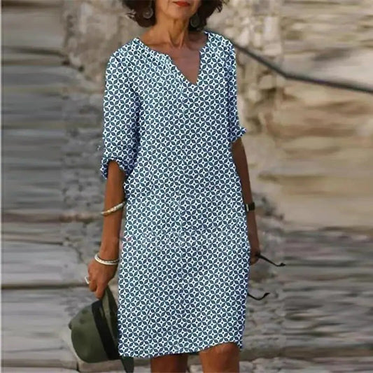 LD | Midi-jurk met V-hals