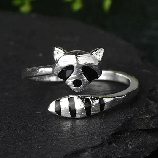 Adjustable Raccoon Ring In 925 Silver