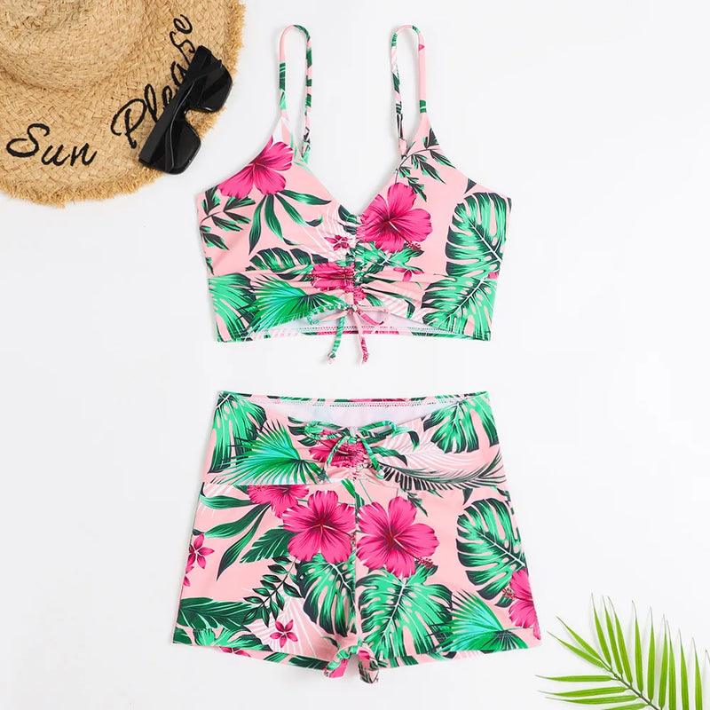 Beileag® | 3-piece Ombre Lace Bikini Swimsuit With Beach Skirt