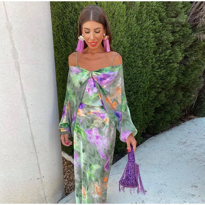 LD Lange jurk met afneembare sjaal