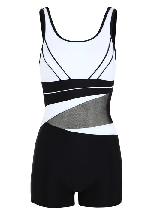 Subtly Elegant Monokini with a Refined Vintage Look