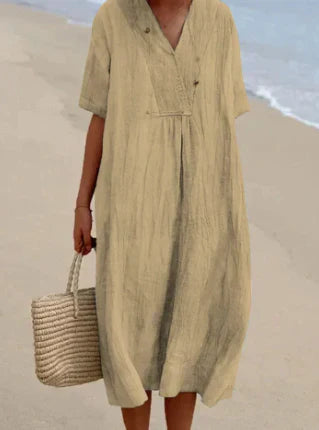 LD | Midi-jurk met V-hals