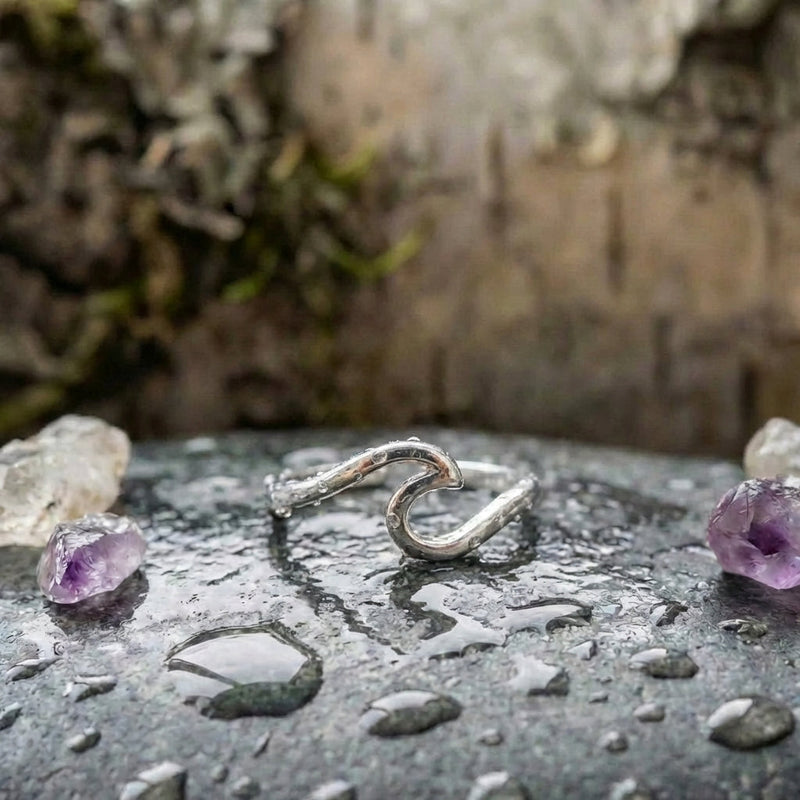 Silver Sea Wave Ring