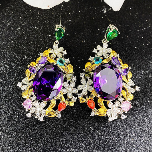 Statement Amethyst Earrings