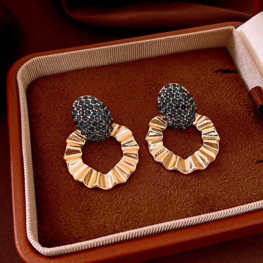 Statement Blue Crystal Earrings