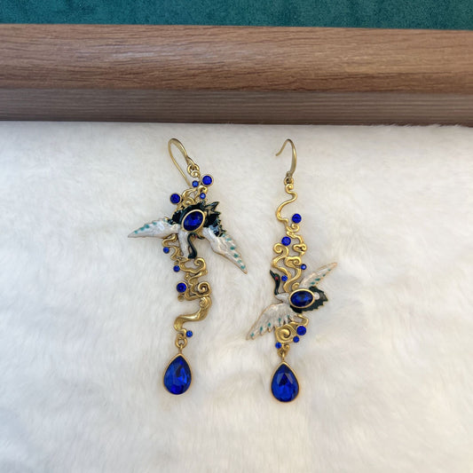 Statement Blue Sapphire Earrings