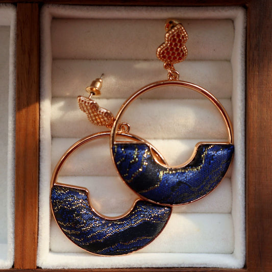 Statement Blue Sequin Earrings