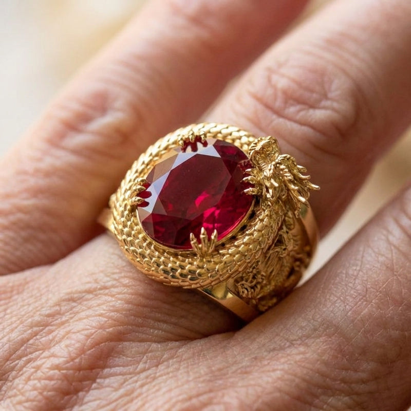 Statement Dragon Ruby Ring