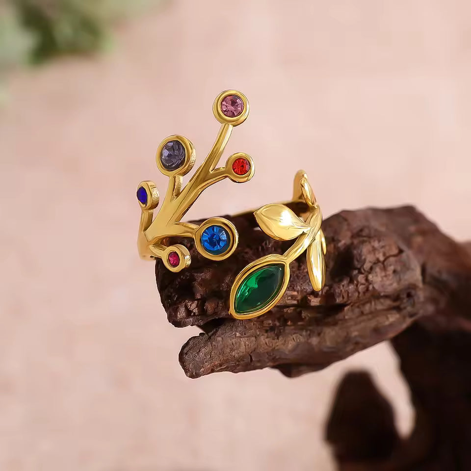 Statement Multistone Gold Ring