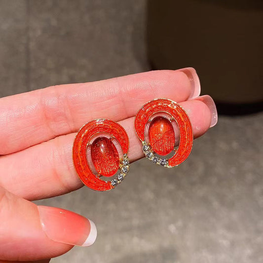 Statement Red Earrings