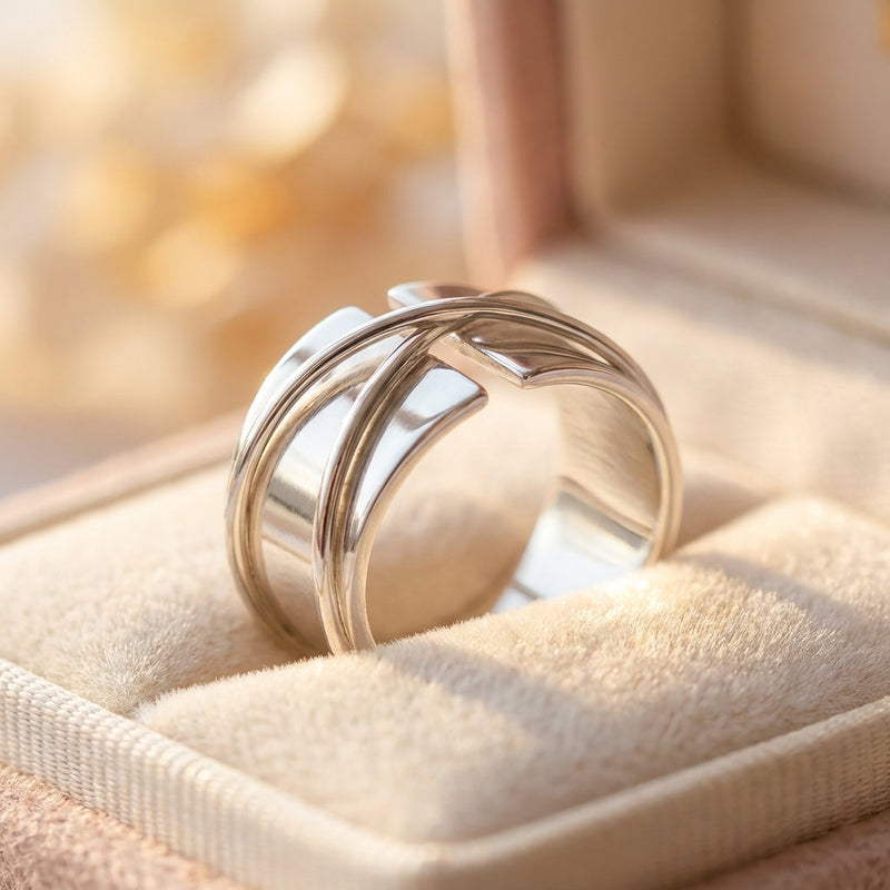 Statement Silver Cross Ring