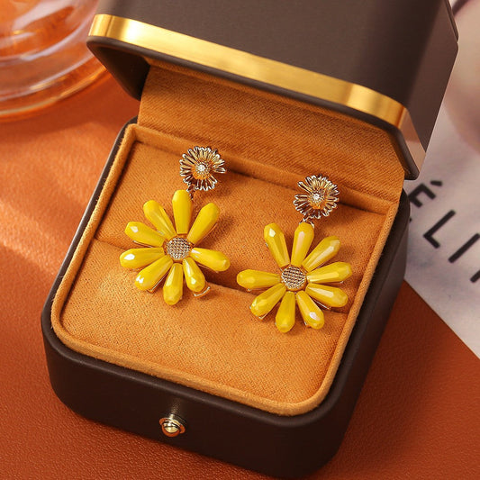 Sunflower Drop Earrings