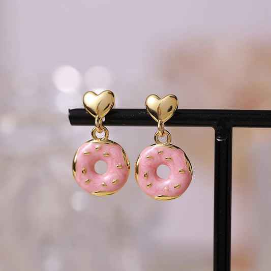 Sweet Pink Donut Earrings