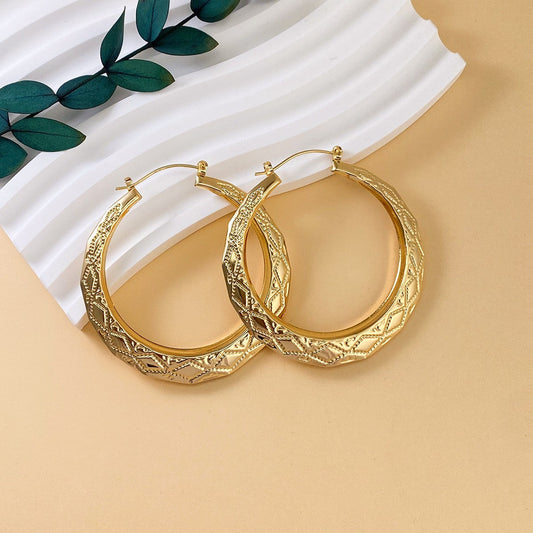 Textured Gold Hoop Earrings