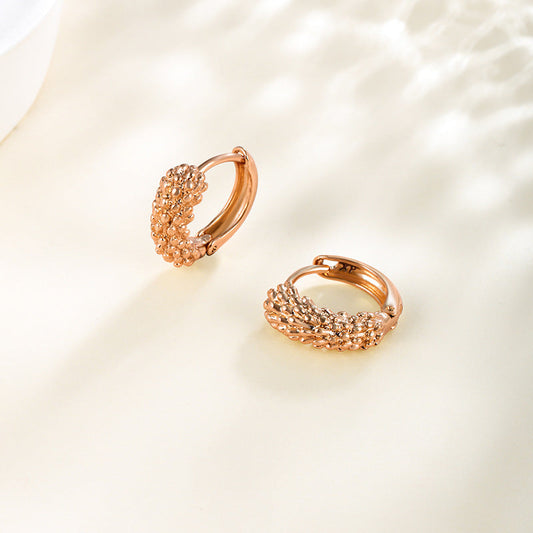 Textured Gold Huggie Earrings