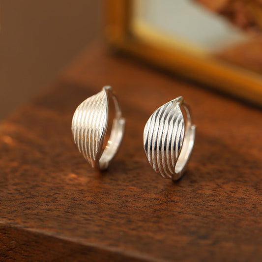 Textured Silver Earrings