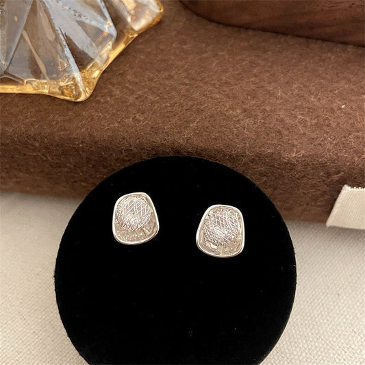 Textured Silver Earrings