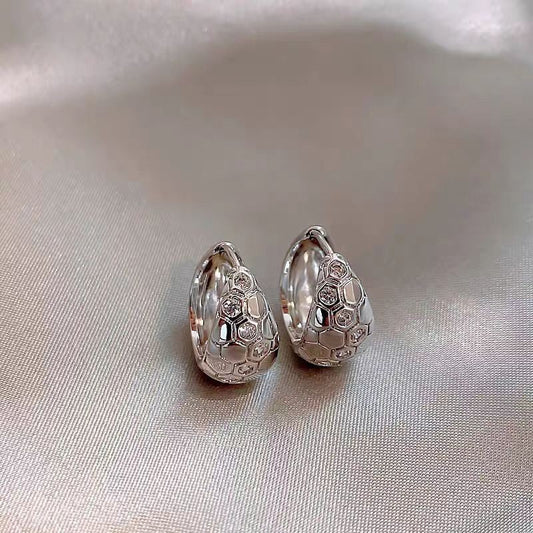 Textured Silver Hoop Earrings