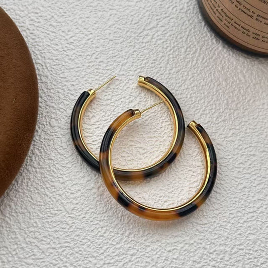 Tortoiseshell Hoop Earrings
