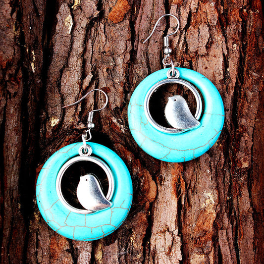Turquoise Bird Earrings