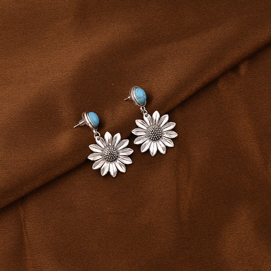 Turquoise Daisy Earrings