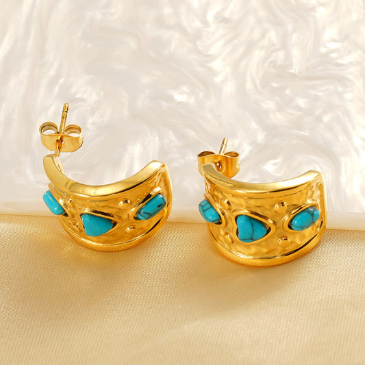 Turquoise Gold Earrings