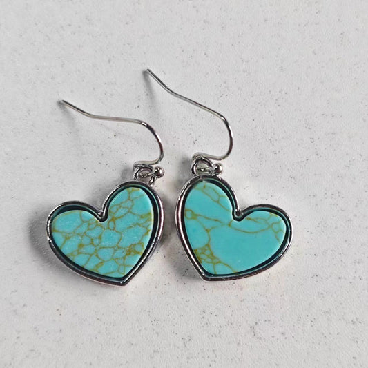 Turquoise Heart Earrings