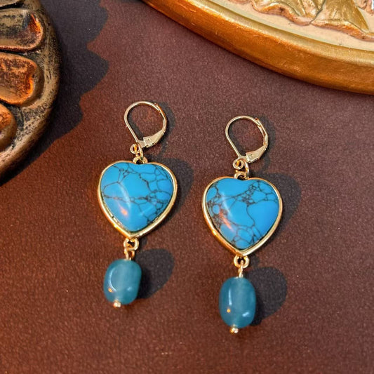 Turquoise Heart Earrings