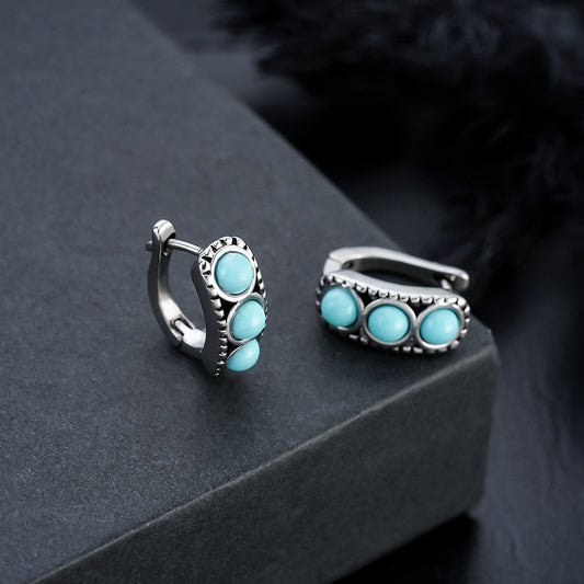 Turquoise Huggie Earrings