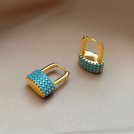 Turquoise Pave Earrings