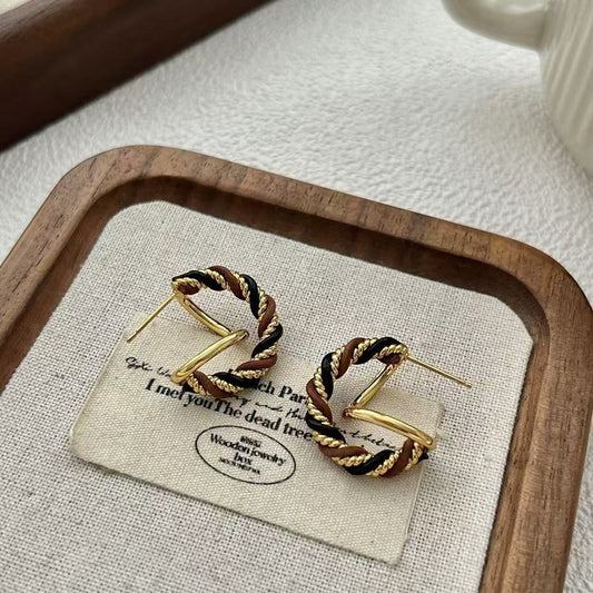 Twisted Gold Earrings