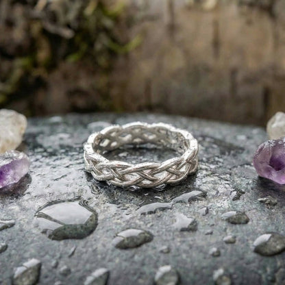 Twisted Silver Woven Band Ring