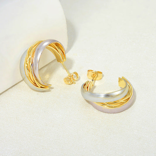 Two Tone Hoop Earrings