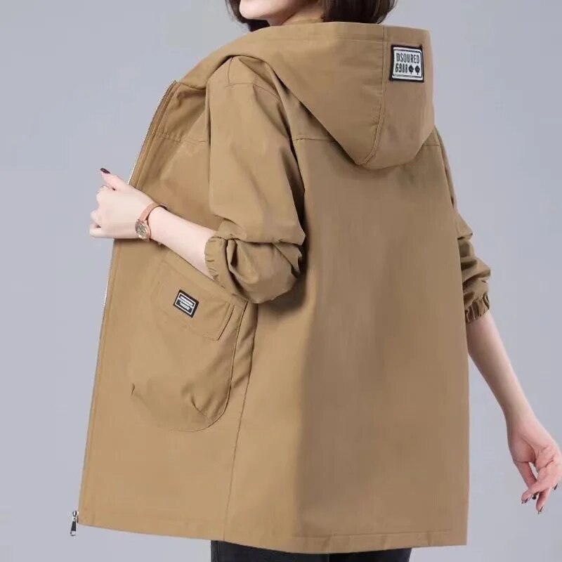 LD Lange voorjaarsjas met capuchon