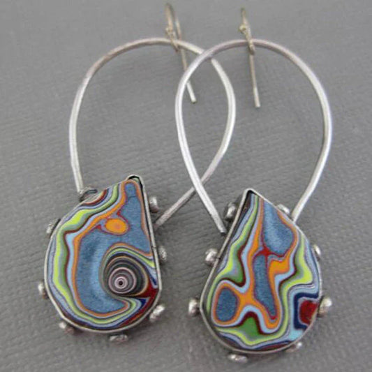Handpainted Multicolor Earrings
