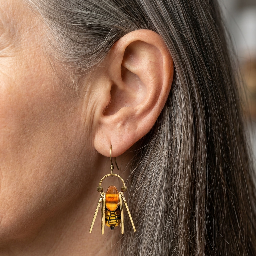 Amber Bee Earrings