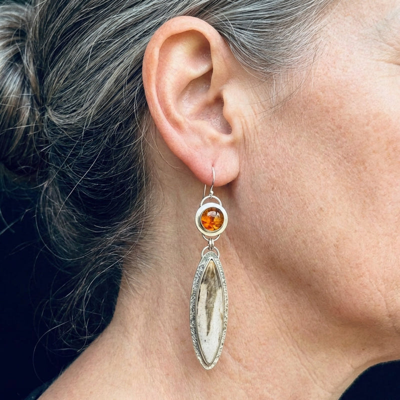 Amber Leaf Earrings