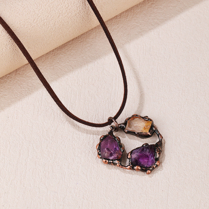 Vintage Amethyst Crystal Necklace