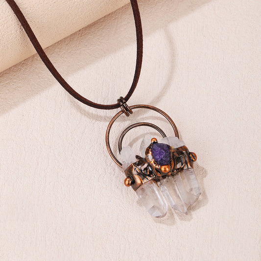 Vintage Amethyst Crystal Necklace