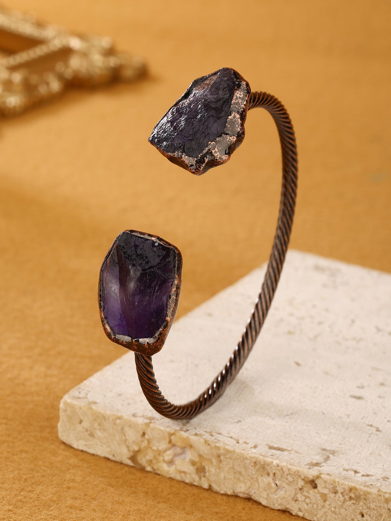 Vintage Amethyst Cuff Bracelet