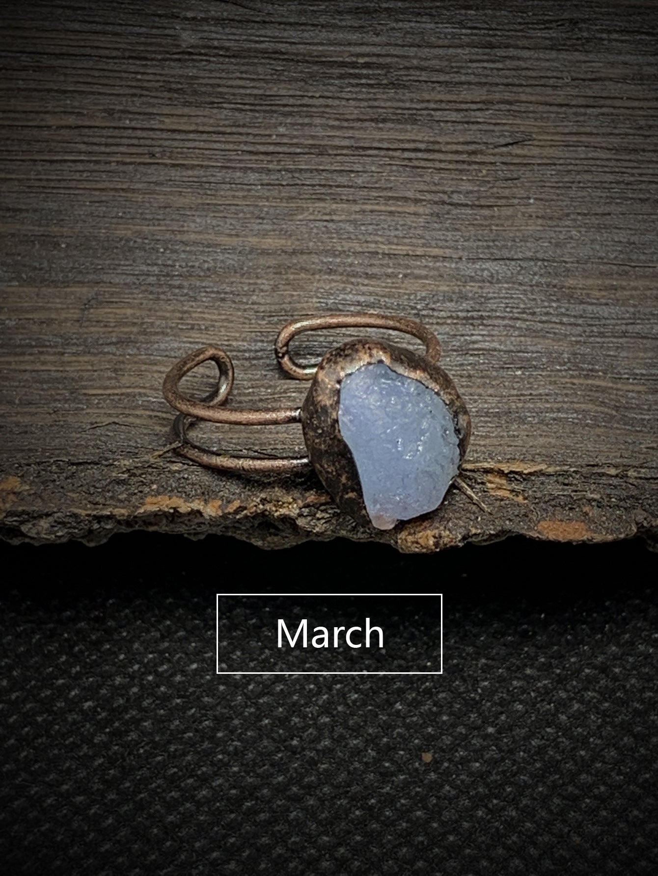 Vintage Aquamarine Copper Ring