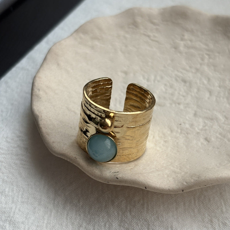 Vintage Aquamarine Cuff Ring