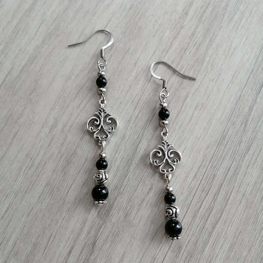 Vintage Black Onyx Earrings