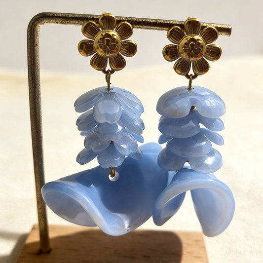 Vintage Blue Chalcedony Earrings