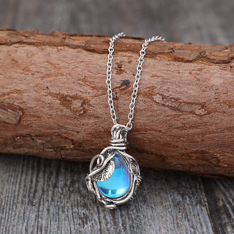 Vintage Blue Crystal Necklace