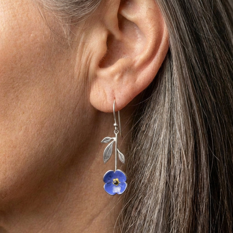 Blue Flower Earrings