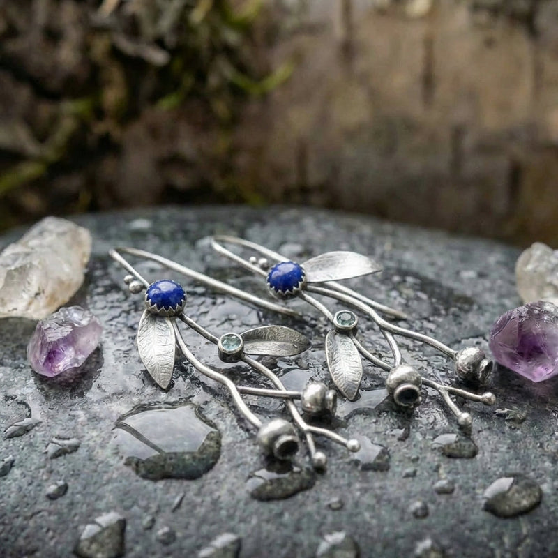 Vintage Blue Lapis Earrings